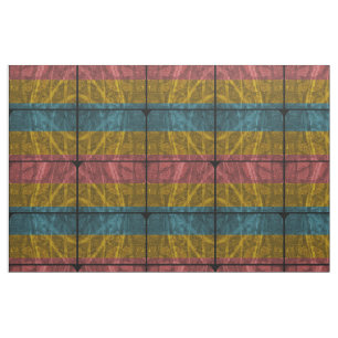 Pink Gold N Blue Distressed Stripes Fabric
