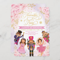 Pink Gold Nutcracker Party Winter Floral Birthday