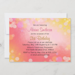 Pink Gold Older Teen Girls Birthday Invitation