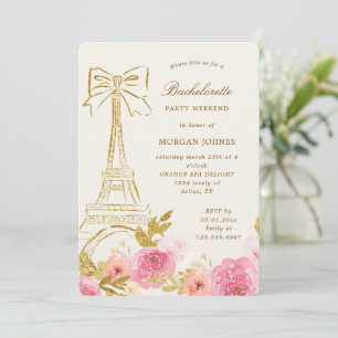 Pink Gold Parisian Chic Bachelorette Party