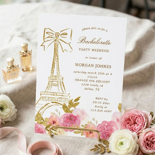 Pink Gold Parisian Chic Bachelorette Party
