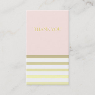 Pink & Gold Personal or Business Thank You Business Card