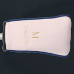 Pink & Gold Personalised Monogram | Name Golf Golf Golf Head Cover<br><div class="desc">Personalised Monogram Pink & Gold Art Deco Font,  The template is set up ready for you to customise with your name and initial,  If you would like to change the colour or style of the font click customise further that the end of the template.</div>