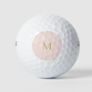 Pink & Gold Personalised Monogram   Name  Golf Tow Balls