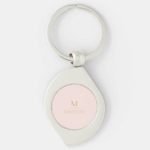 Pink & Gold Personalised Monogram   Name     Key Ring