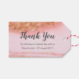 Pink gold personalized Thank You Favour tags