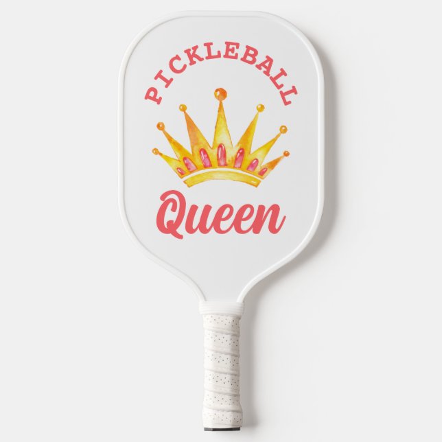 Pink Gold Pickleball Queen Crown Pickleball Paddle (Front)