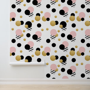 Pink Gold Polka Dot Wallpaper
