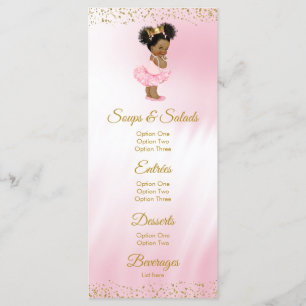 Pink Gold Princess Baby Shower Menu