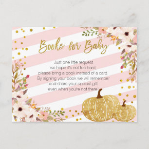 Pink Gold Pumpkin Books for Baby Postcard