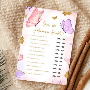 Pink Gold Purple Butterfly Shower Guess Who Game