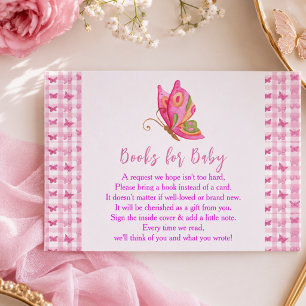 Pink gold purple elegant butterfly girl birthday enclosure card