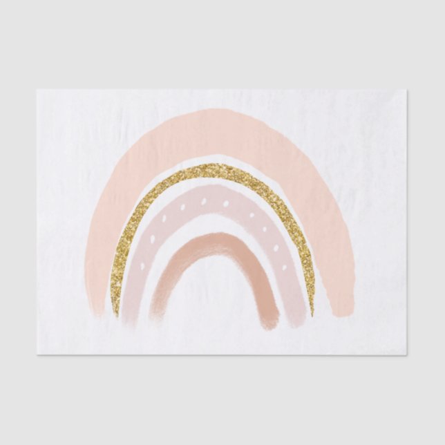 Pink & Gold Rainbow Elegant Boho Tissue Paper (Front)