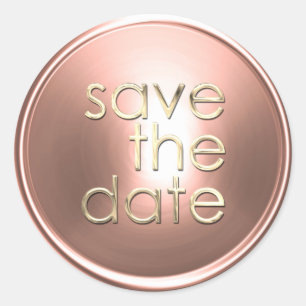 Pink Gold Save the Date Envelope Seal