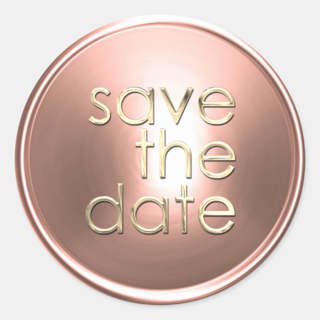 Pink Gold Save the Date Envelope Seal (Front)
