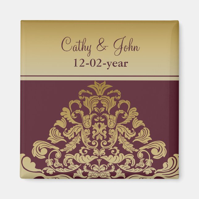 pink gold Save the date magnet (Front)