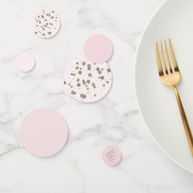 Pink Gold Silver Dots Confetti (Group)