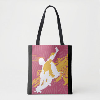 Pink & Gold Skater T-Shirt Tote Bag