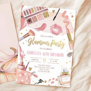 Pink Gold Spa Glam Girl Birthday Invitation