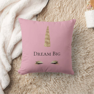 Pink Gold Sparkle Glam Unicorn  Cushion
