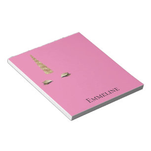Pink Gold Sparkle Glam Unicorn personalised  Notepad