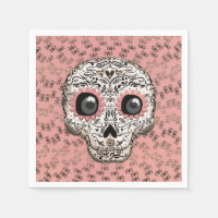 Pink & Gold Sugar Skull Whimsical Cute Party