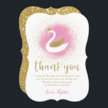 Pink Gold Swan Princess Birthday Thank You Card<br><div class="desc">Pink Gold Swan Princess Birthday Thank You Card</div>