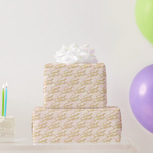 Pink & Gold Sweet 16 Wrapping Paper