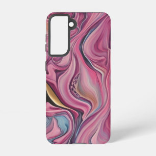 Pink & Gold Swirls Paint Pour Phone Case