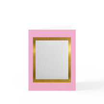 Pink & Gold Template Card, 4" x 5.6" Folded Card