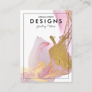 Pink Gold Trendy Earring Display Card
