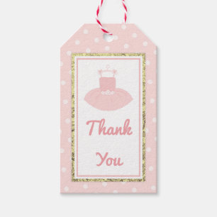Pink & Gold Tutu Baby Shower Gift Tag