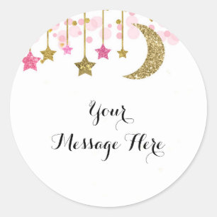 Pink Gold twinkle twinkle Thank You Sticker
