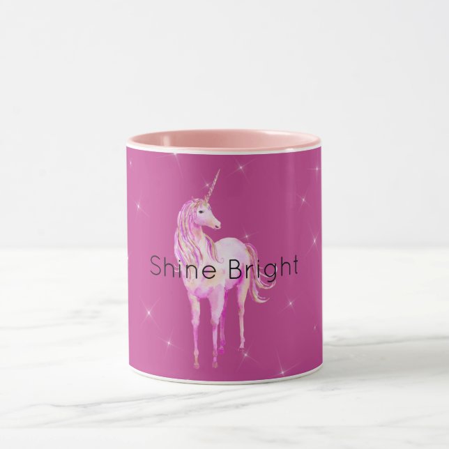 Pink Gold Unicorn Sparkle Mug (Center)