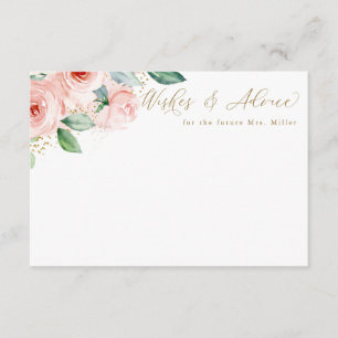 Pink & Gold Watercolor Floral Advice Card