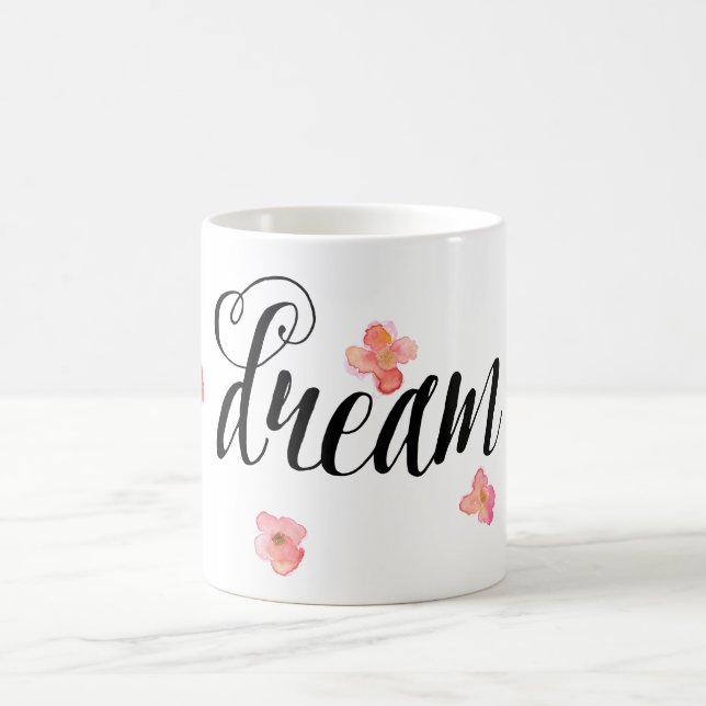 Pink Gold Watercolor Floral Dream Coffee Mug (Center)