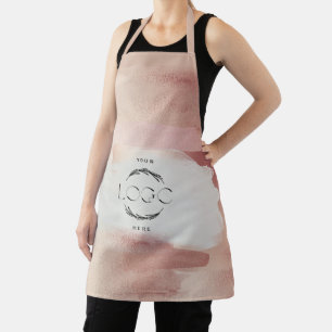Pink Gold  Watercolor Girly Custom Branding Apron