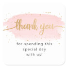 Pink Gold Watercolor Thank you