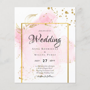 PINK GOLD WEDDING Alcohol Ink Abstract Flyer
