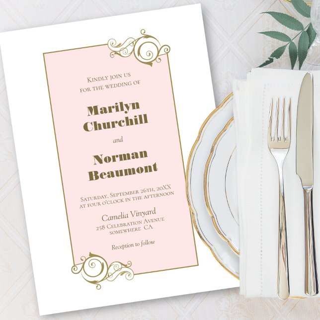 Pink Gold Wedding Invitation (Creator Uploaded)
