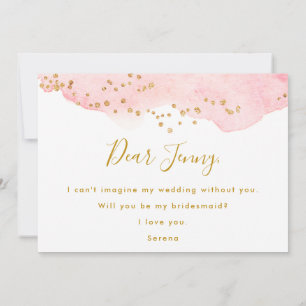 Pink Gold Will You Be My Bridesmaid