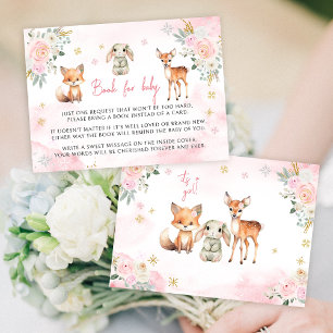 Pink gold winter girl book for baby Enclosure Card