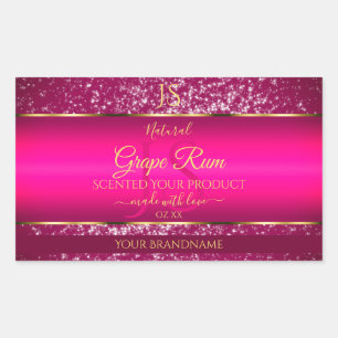 Pink Gold with Glitter and Initials Product Labels