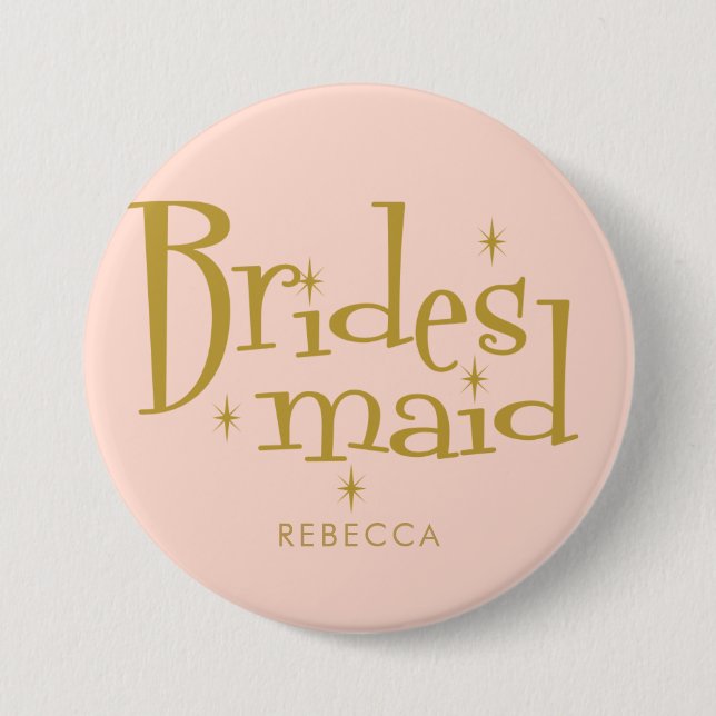 Pink Golden Bachelorette Party  7.5 Cm Round Badge (Front)