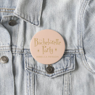 Pink Golden Bachelorette Party  7.5 Cm Round Badge