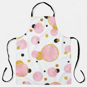 Pink Golden Dots, Geometric Vintage. Apron