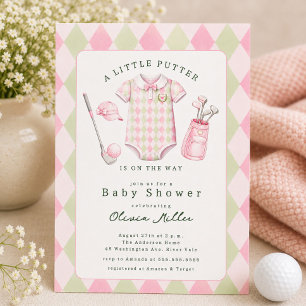 Pink Golf Baby Shower Invitation
