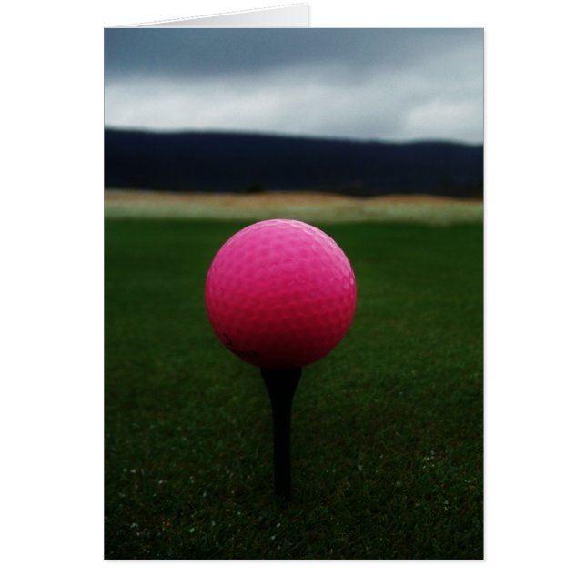 Pink Golf Ball on a mountain golf course (Front)
