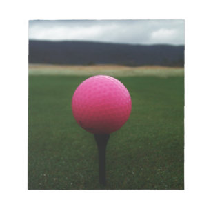 Pink Golf Ball on a mountain golf course Notepad