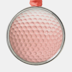 Pink Golf Ball Sport Metal Ornament